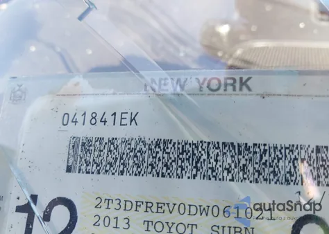 2013 Toyota Rav4 Limited z USA, uszkodzony, nr VIN 2T3DFREV0DW061021